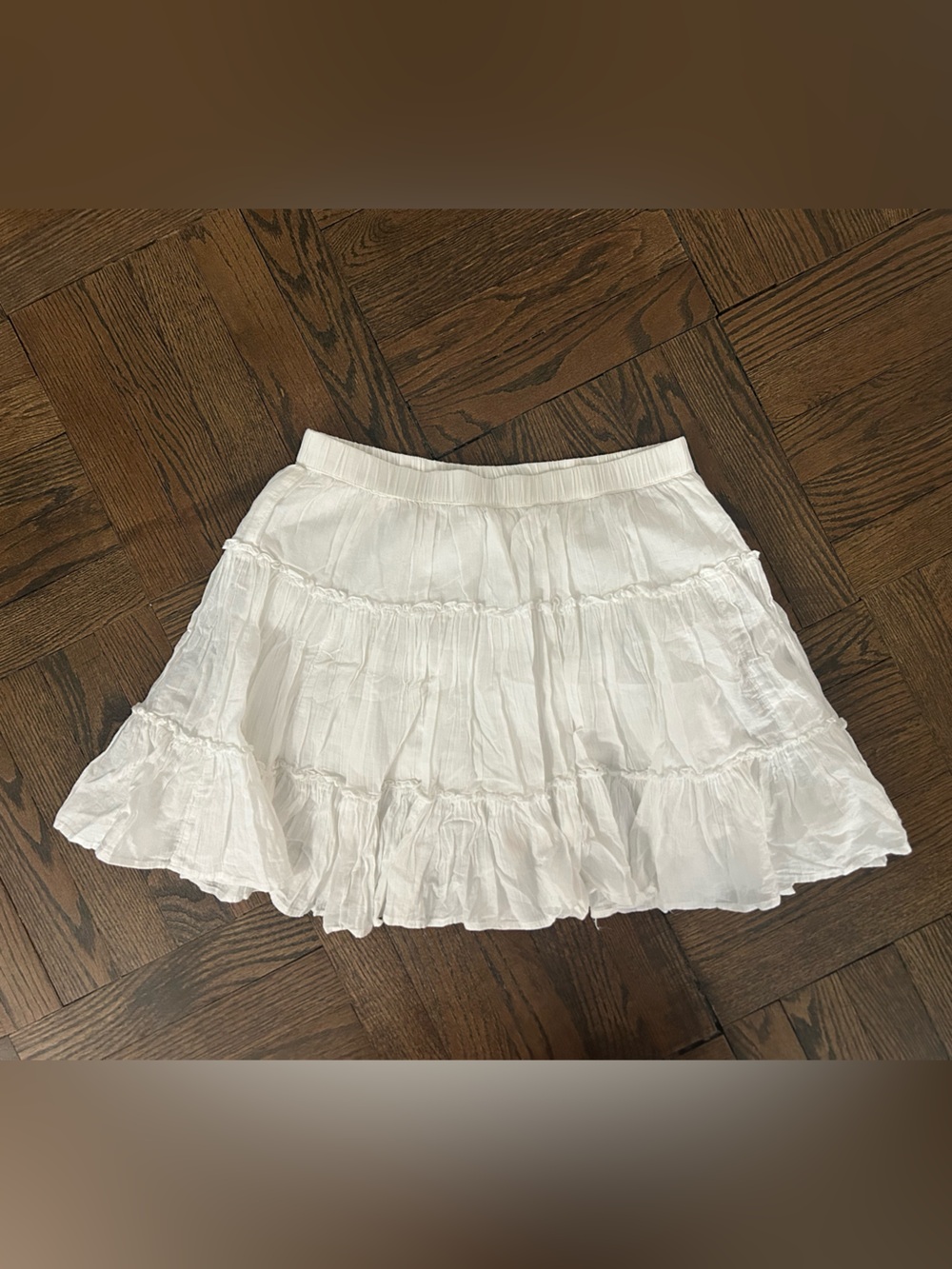 American Eagle Outfitters White Tiered Ruffle Skirt
